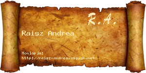 Raisz Andrea névjegykártya
